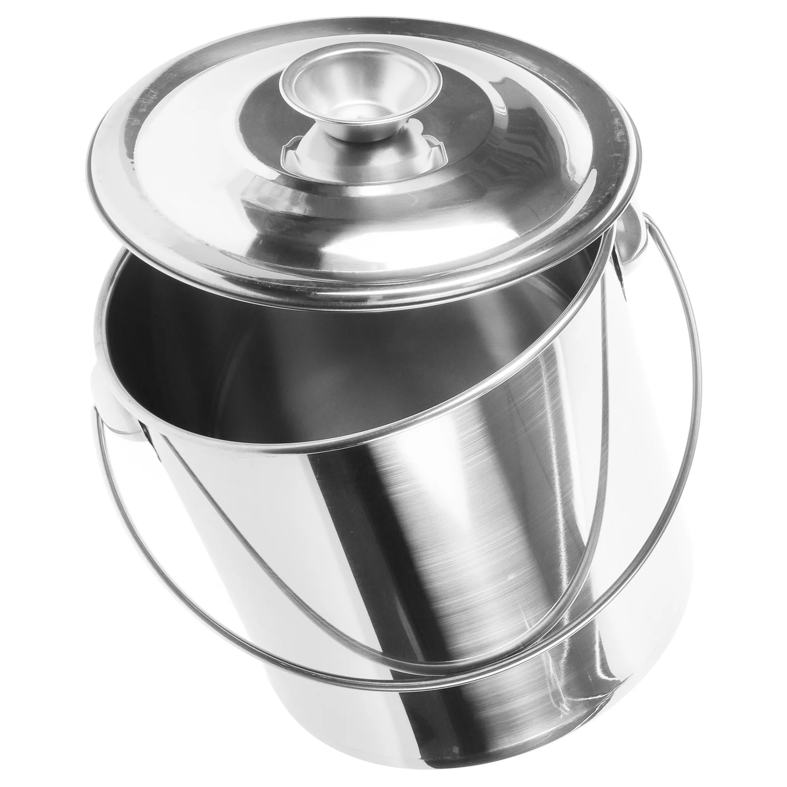 

Stainless Steel Milk Bucket Durable Storage Container with Lid Handle for Kitchen Home Bar Food Storage Multi-Function Bucket