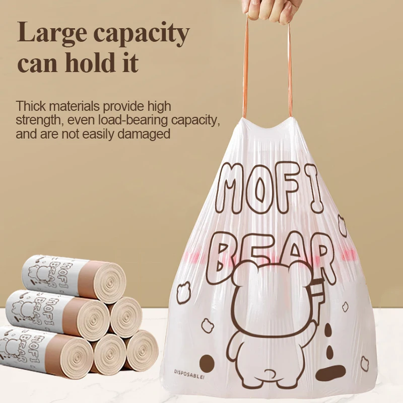 Gallon 100/200pcs Small Trash Bags Strong Cream color Garbage Bags, Bathroom Trash Can Bin Liners, Plastic Bags for Office