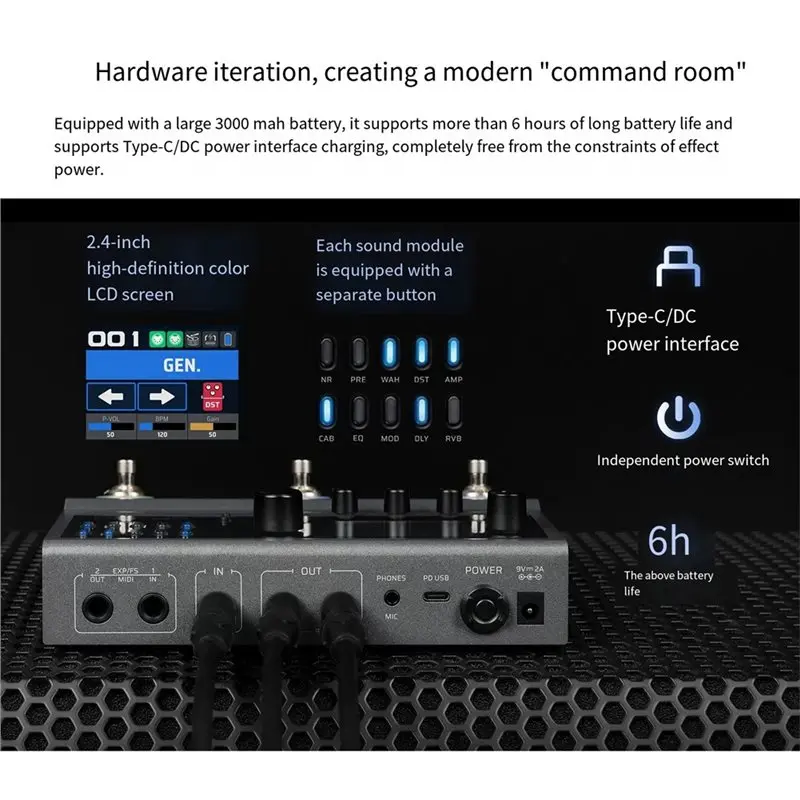 PHILE-GP-180 Footswitch Controlled Multi-Effects Processor Electric Guitar With Drum Machine Looper USB IR File Amp Modeling view 5