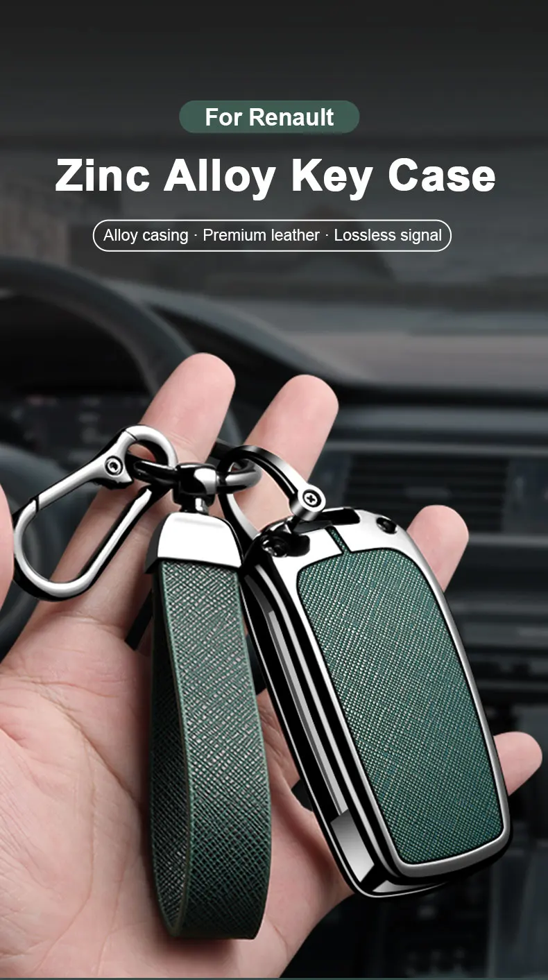 Metall-Autoschlüsselhülle für Renault Megane 3 4 Kadjar Captur Koleos Espace Clio Scenic 4 Arkana Smart Remote Schutzhülle Schlüsselanhänger – Detail 2