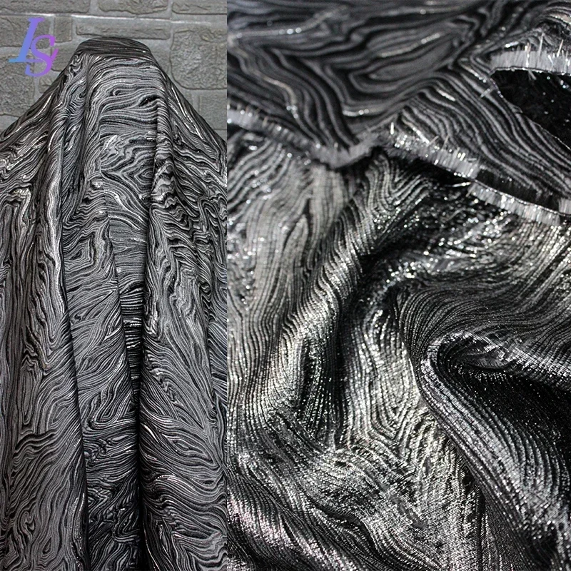 

Jacquard Shiny Fabric Clothing Designer Apparel Sewing Fabric Wholesale Cloth for By The Meter Diy Polyester Material