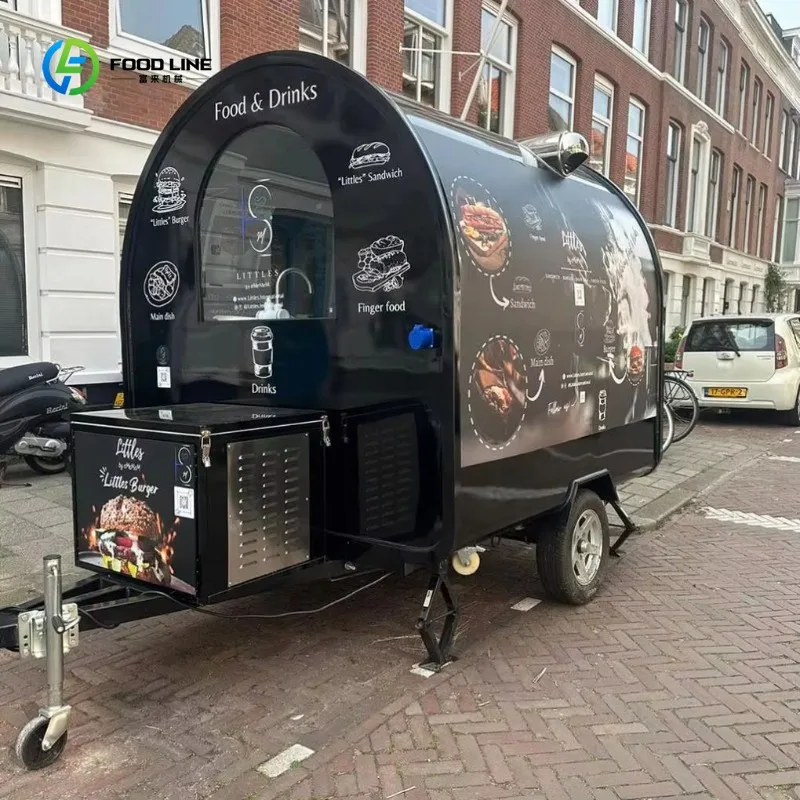Hot Dog Burger Coffee Food Trailer Truck Van Mobile Cart for Street Vending Commercial Custom