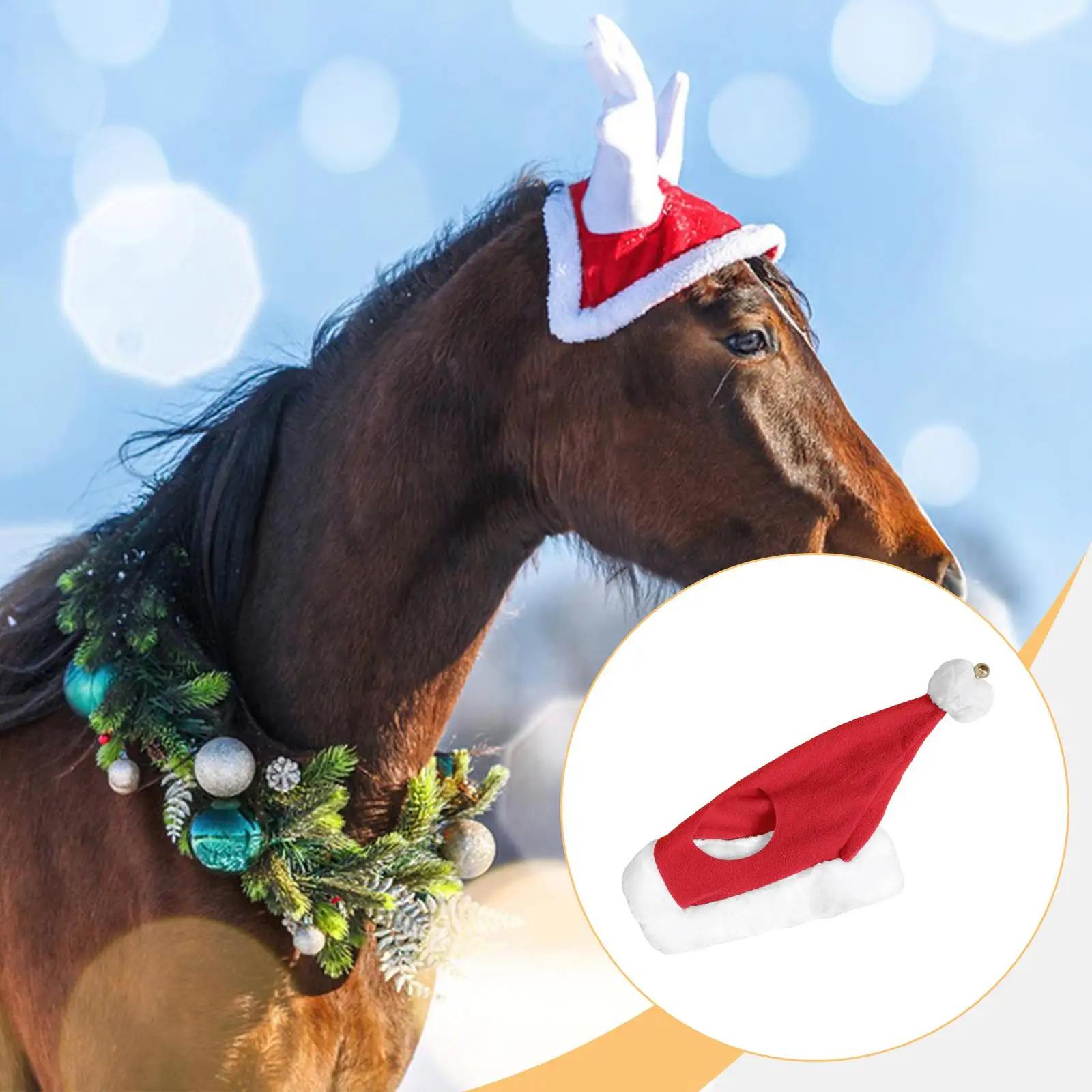 قبعة سانتا بونيه على شكل أذن الحصان لمستلزمات حفلات عيد الميلاد #1
