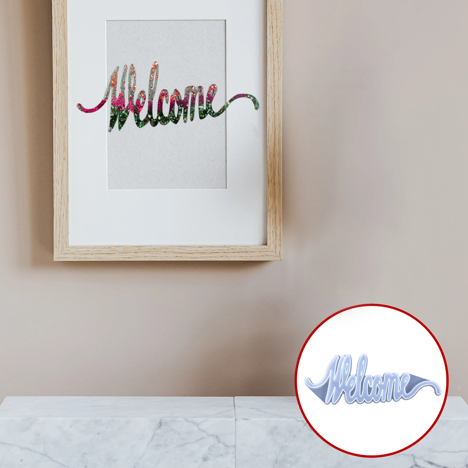 

Silicone Craft For Decoration Word Shape Mold Durable Ornament Bedroom Desktop Decoration Gift Diy Silicone Mold