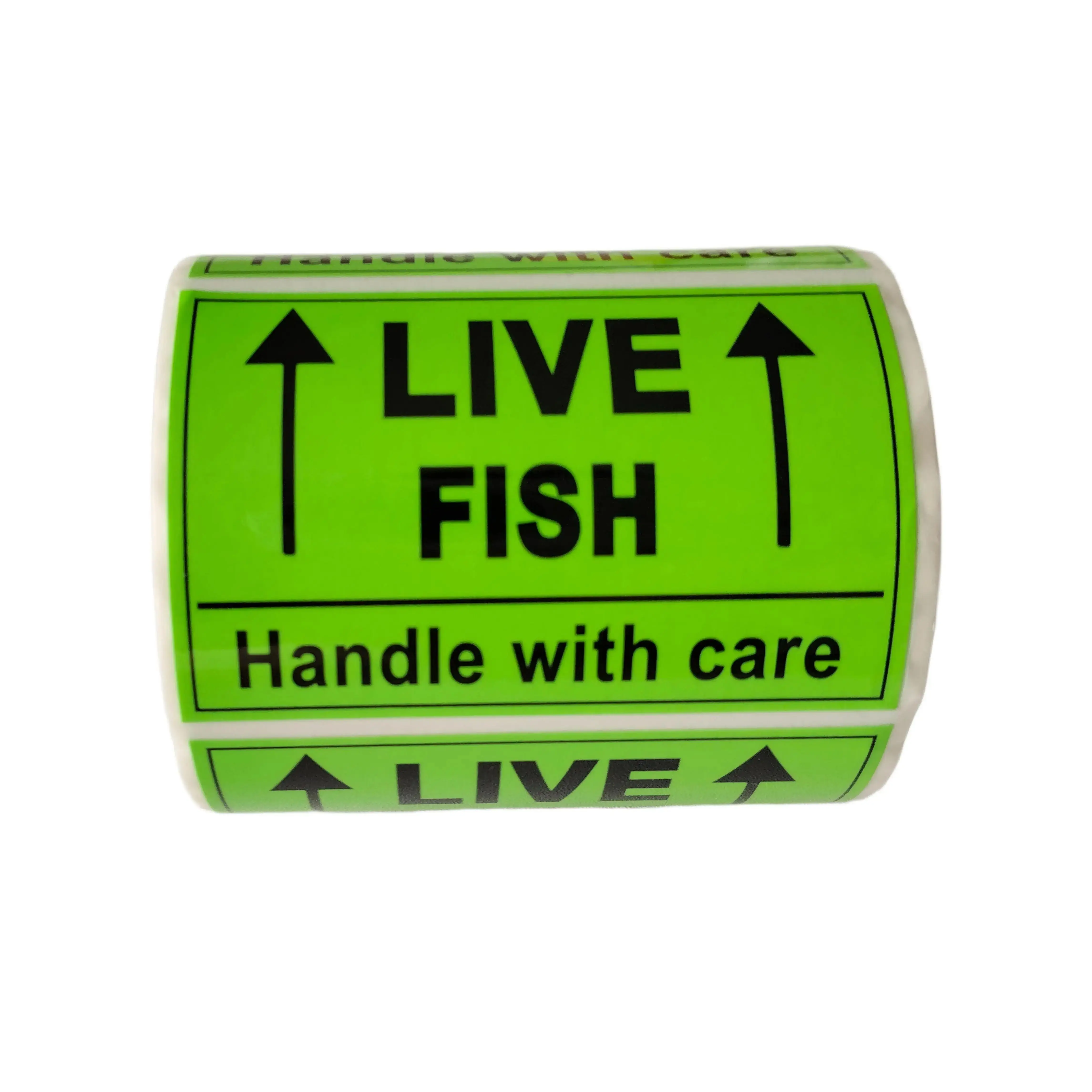 

250 pcs Live Fish Stickers Shipping Labels, 2 X 3 Inch Fluorescent Green Please Handle with Care Stickers