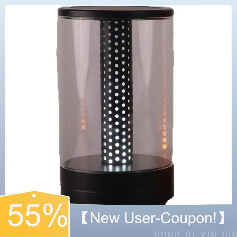 9月新作-キャンドルライト雰囲気ランプ-充電式ベッドサイドledナイトライト-ロマンチックなダイニングテーブルキャンドルライト-ブラック