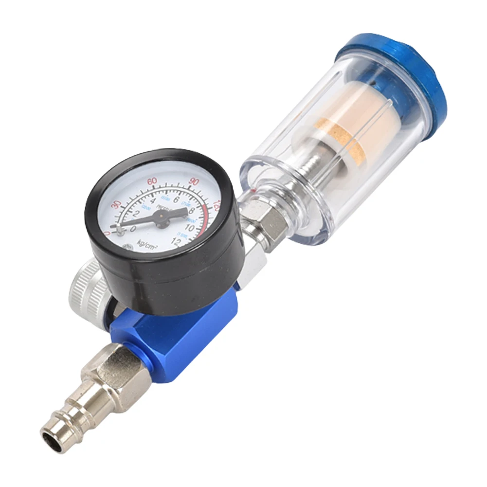 Spray Gun Regulator HVLP Sprayer Air Regulator Pressure Gauge +In-line Water Trap Filter JP/EU/US Adapter for Spray Gun Air Tool