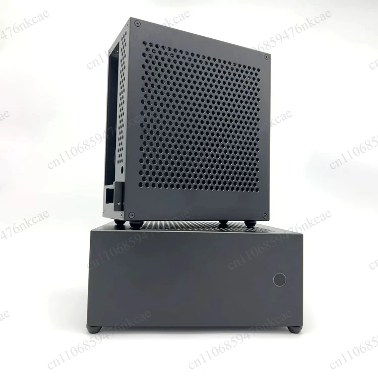 DC-ATX power supply half height knife cutting mini ITX chassis soft router aluminum alloy bare bone chassis 1 piece