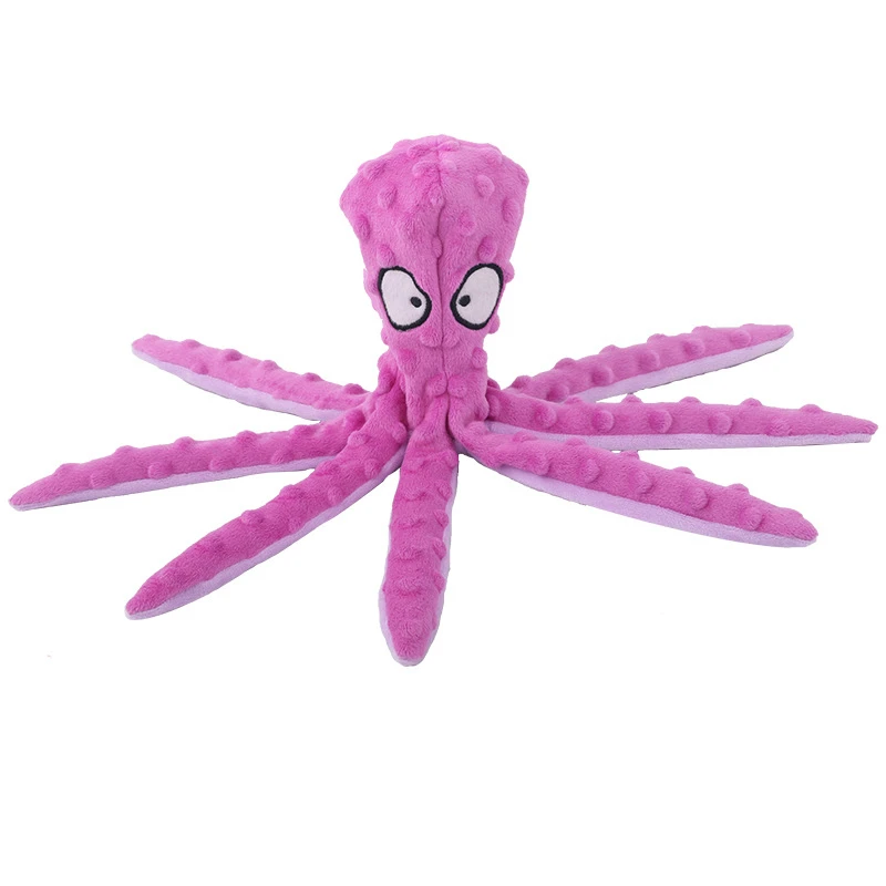 

Hot Selling New Animals Interactive Ring Paper Toys dog Octopus Ultrasonic Shape Chew Plush Pet Toy