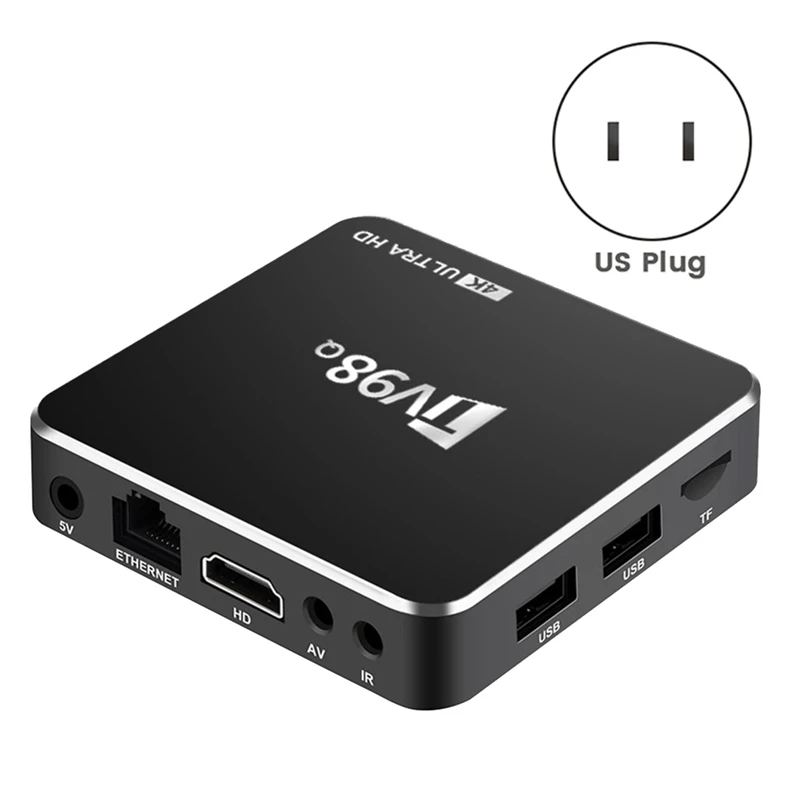 2GB+16GB 4K H.265 H313 Android 12.1 TV Box 2.4G Wifi Set-Top Box TV98 Media Player Easy To Use US Plug