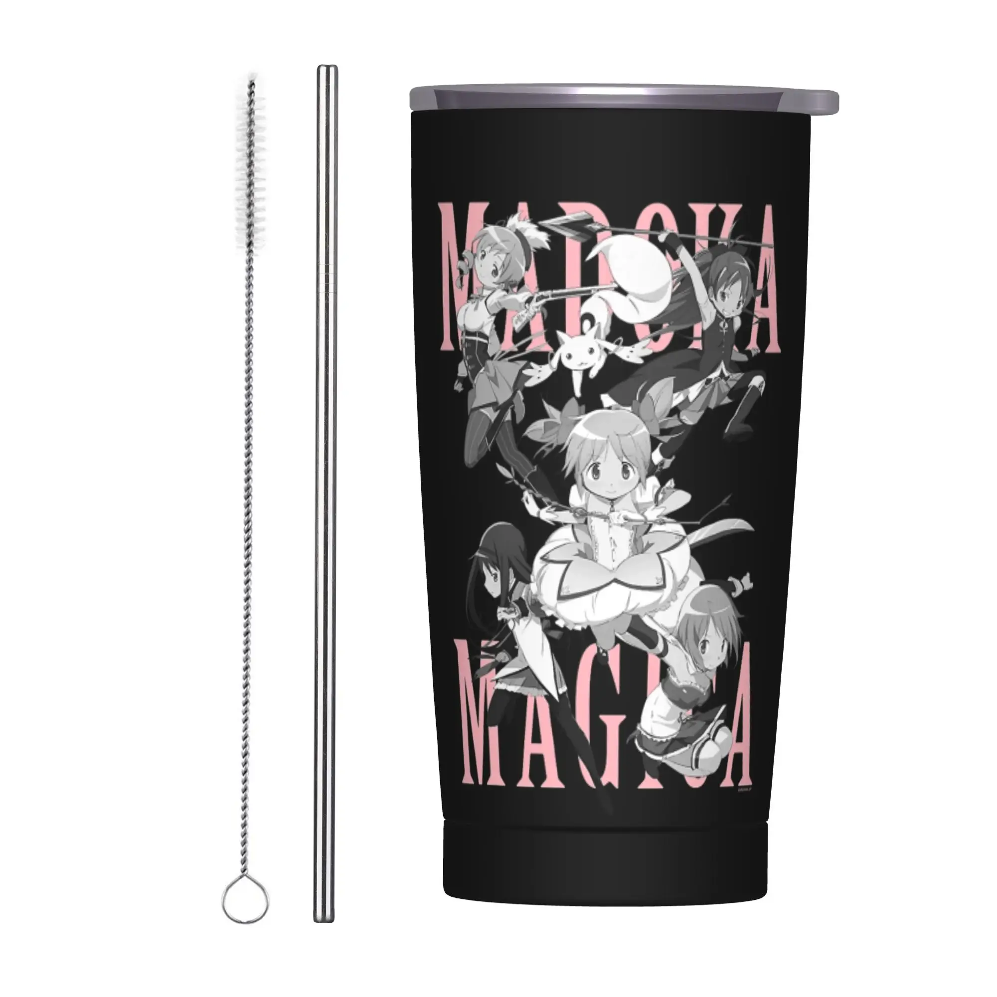 Edelstahl-Becher Madoka Mahou Shoujo Kaffeetasse Madoka Magica Anime Tragbare Kalt- und Heißgetränkebecher Reise-Wasserflasche