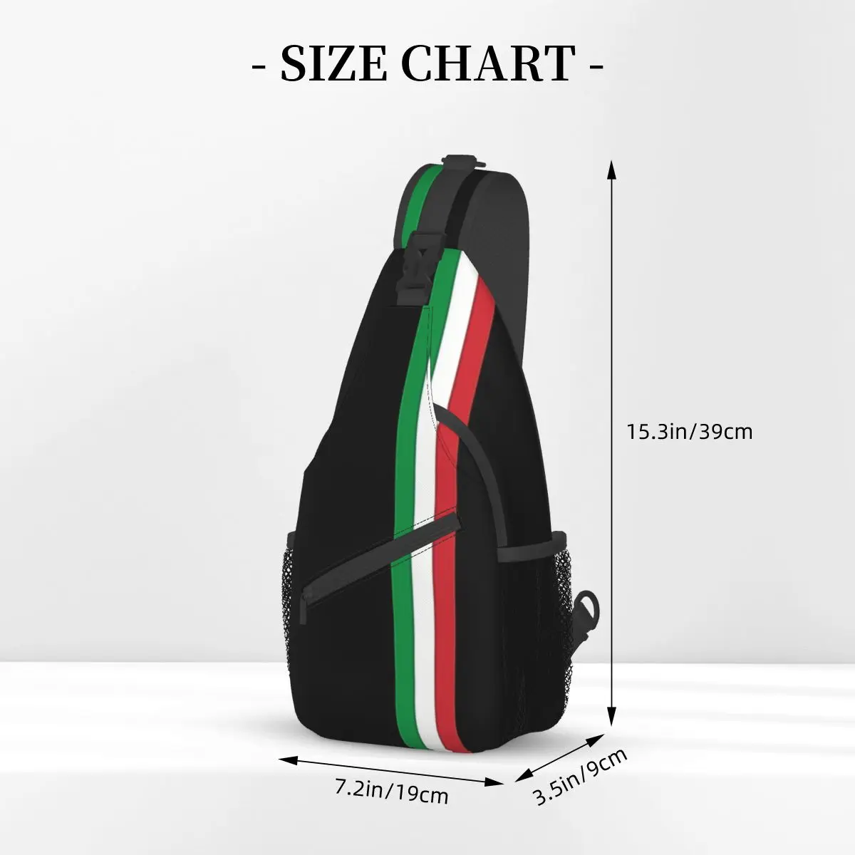 Bolso de hombro Unisex con bandera italiana minimalista, bolsa cruzada al pecho con bolsillos, paquete de viaje, bandolera deportiva para adolescentes