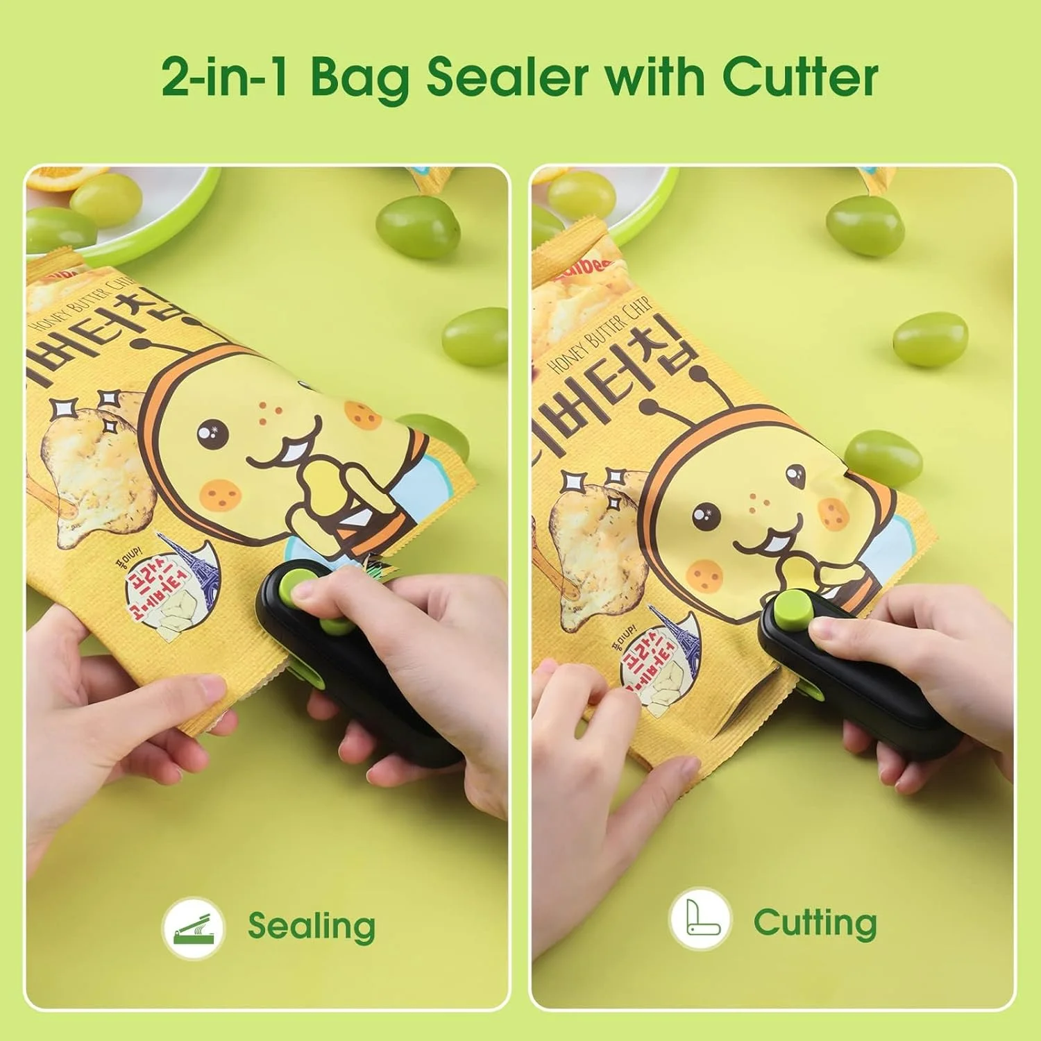 

Mini Bag Sealer, Handheld Heat Bag Sealer with for Chips, USB Rechargeable Plastic Resealer, Portable Heat Seal Vacuum Sealing