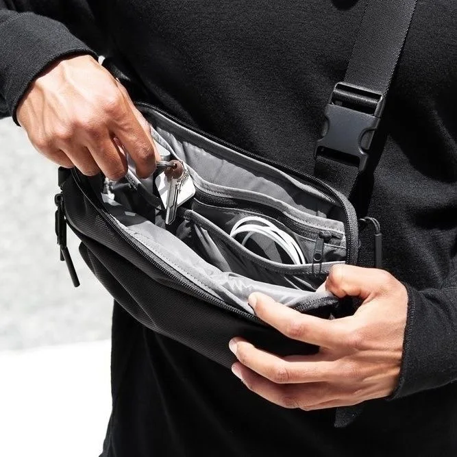 Casual Nylon Chest Waist Bag Crossbody Sling Bag Stitching Line New Model Youth Leisure Handbag Square Shape Polyester Material 4