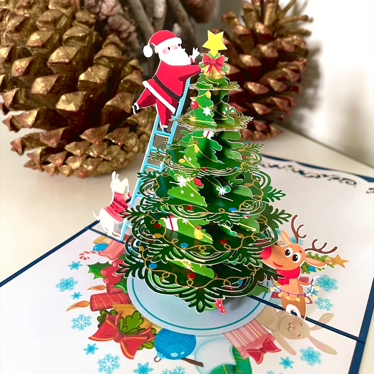 Weihnachten 3D Weihnachtsmann dekorative Karte | Perfekt für festliche Anlässe | Tolles Geschenk für Eltern, Geschwister, Lehrer, Klassenkameraden – Detail 5