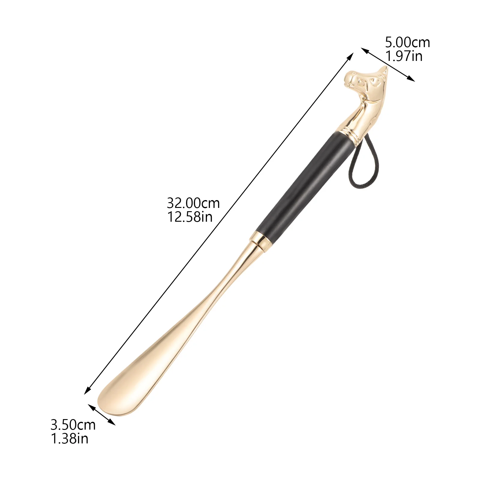 Long Handle Horn Premium Wood Copper Shoehorn For Home Wearing Tool Portable Shoe Lifter Household Shoehorn