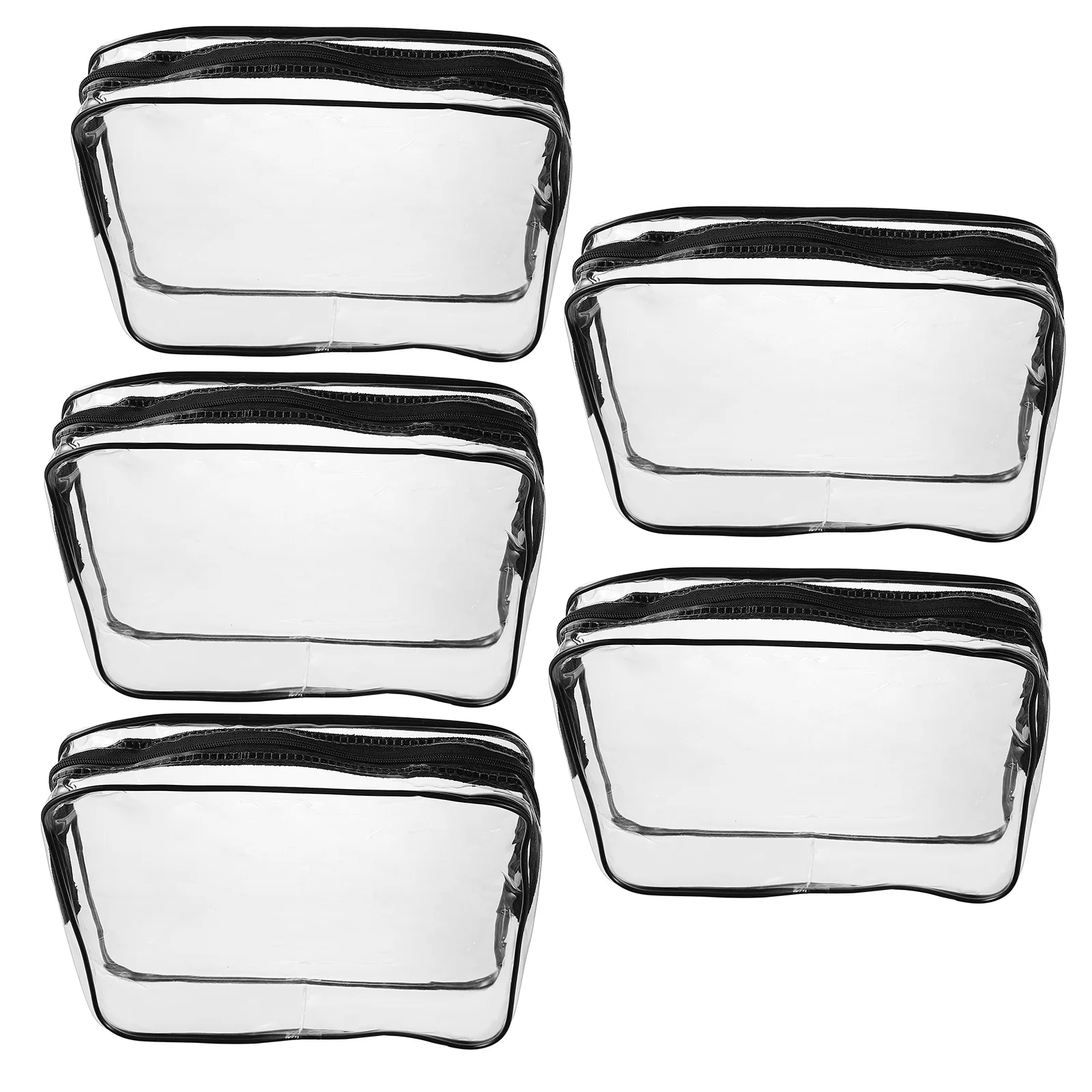 

5pcs Bag Transparent Makeup Organizer Large Capacity PVC Travel Toiletry Storage Pouch Zipper Closure for Women