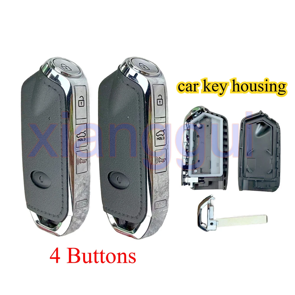 4 Buttons Car Key Housing Key Case Shell for Kia K900 Stinger GT Elite Limited K9 Stinger 2018 2019 2020 2021