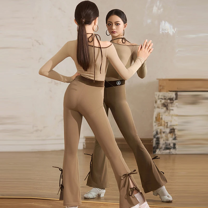 New Kids Modern Dancing Suits Girls Latin Dance Competition Clothes Children'S Ballroom Dance Costumes Training Wear SL14836