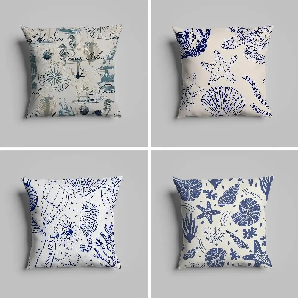 

Marine Animals Pillow Case Pillowcase For Car Pillows 60x60 Cushions Luxury Double Sided Cover Home And Decoration Sofa 30x30