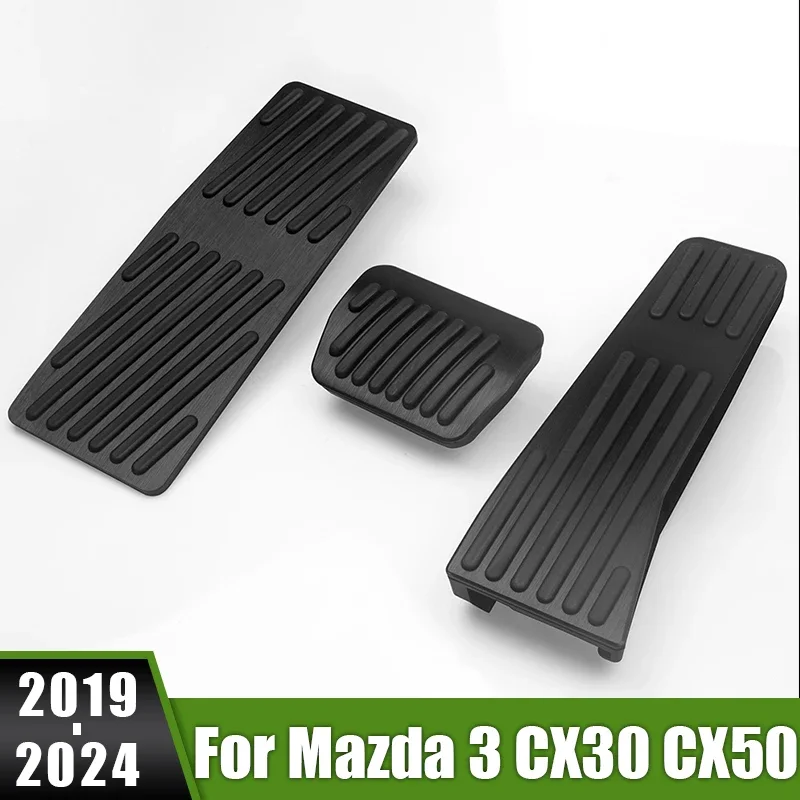 

For Mazda 3 BP Axela CX-30 CX-50 CX-60 CX-90 2019-2024 Car Footrest Pedal Accelerator Brake Clucth Pedals Cover Anti-Slip Case