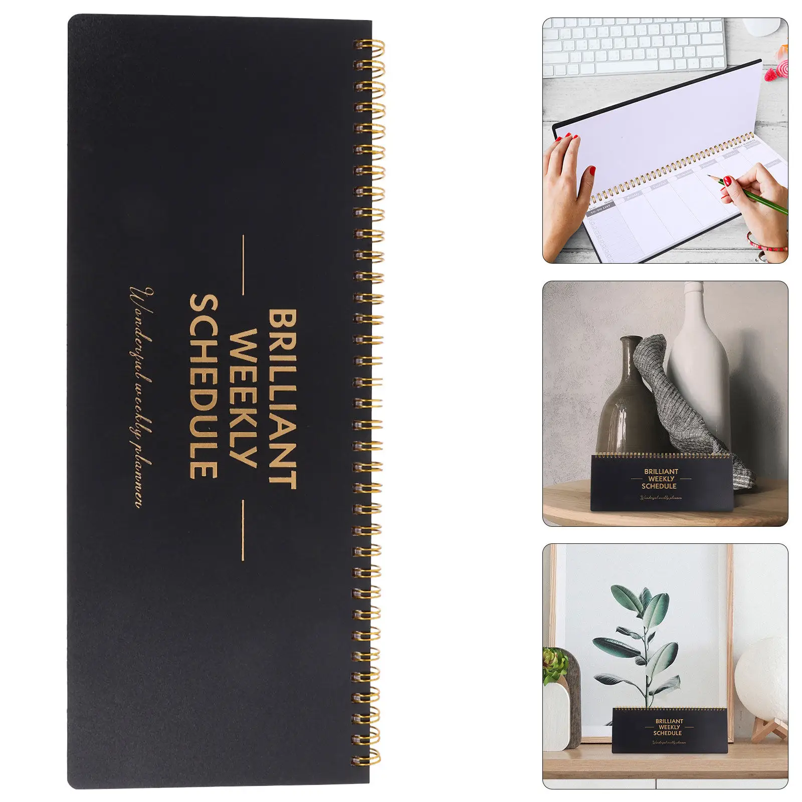 Fashionable Weekly Planner Notepad Small Light Weight Portable Schedule Notebook for Trips Vacations Office Use Academic