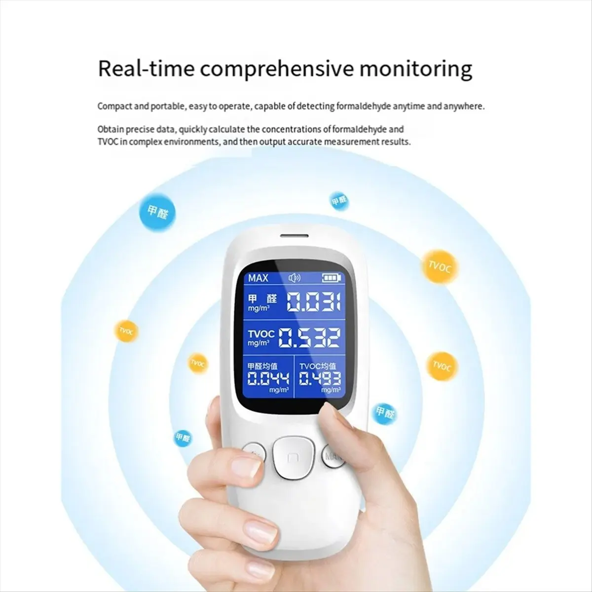ABGN Formaldehyde Detector Household Decoration New Occupancy Gas Detection Indoor Harmful Odor Test TVOC