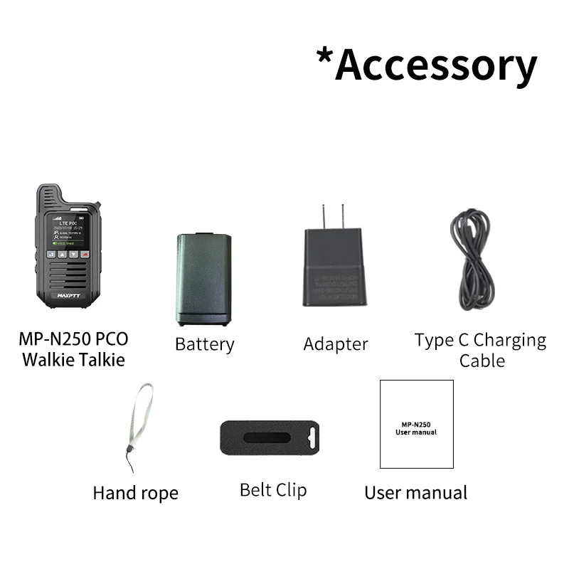 1 وحدة Maxptt Mp-N250 نطاق غير محدود جهاز اتصال لاسلكي عالمي من النوع C تصميم مقاوم للماء لا يتطلب ترخيص راديو محمول ثنائي الاتجاه جهاز اتصال لاسلكي للكبار