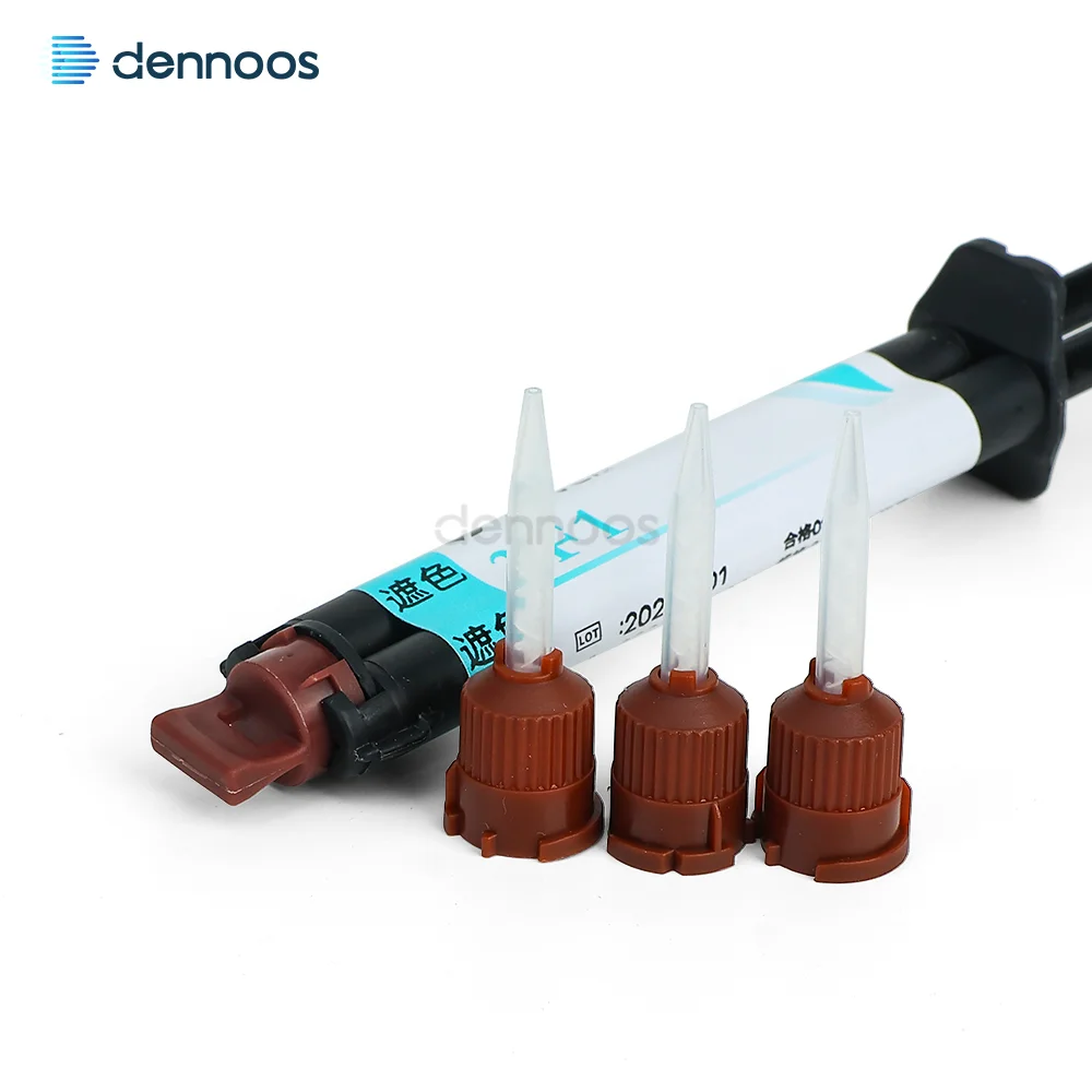 Dennoos Dental Dual-curing Luting Cement Dual Cure Adhesive Material Bond Core Dental Resin Cement 9g Crown Bridges