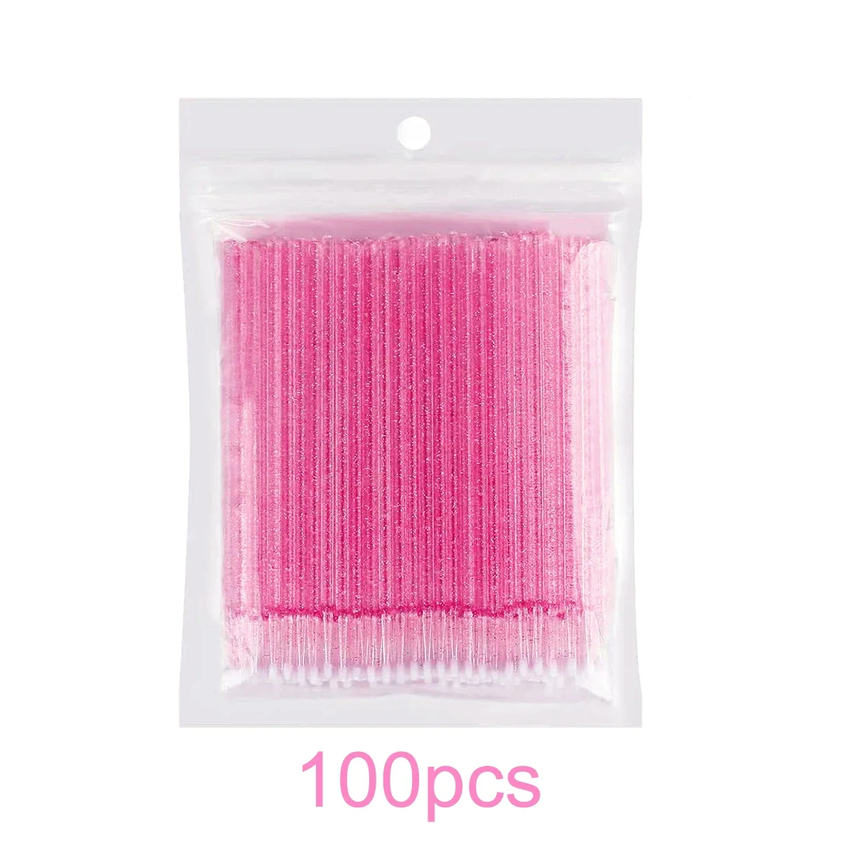 100/500 PCS คริสตัล Micro Applicator แปรงสําหรับขนตา, Micro Cotton Swabs,ริมฝีปากมาสคาร่าสีชมพู Microbrush LAUKISS