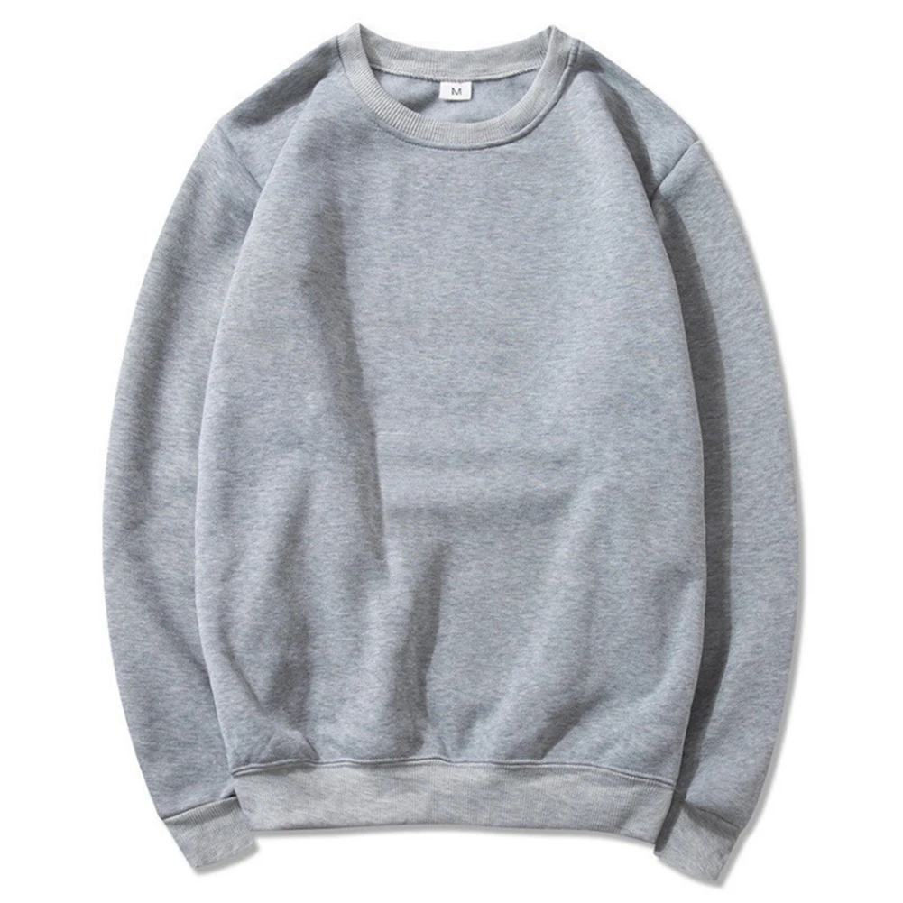 Casual Wear Athletic Activities Casual Long Sleeve Top Sporty Crew Neck Pullover Mens Casual Jacket Solid Color Pattern