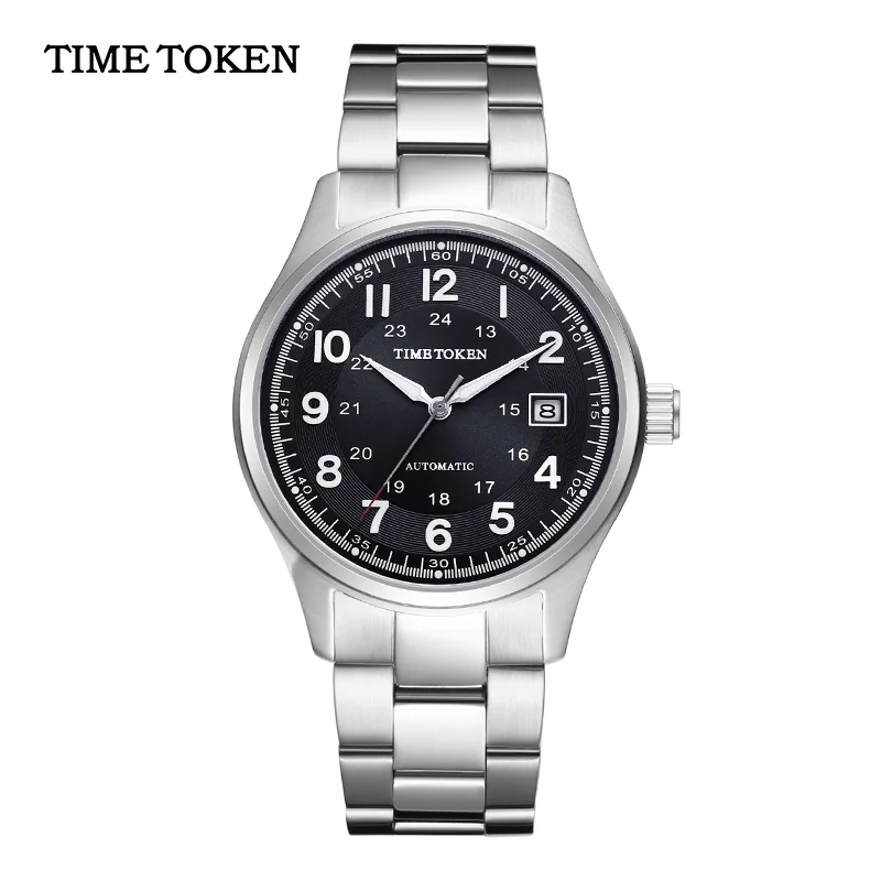 TIME TOKEN Luxurious Men's Automatic Watch Mechanical Watch Sapphire Glass 50m Waterproof Luminous 316 Stainless Watches
