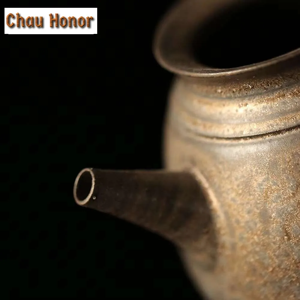 200ml Chinese Iron Rust Glazed Tea Pitcher Japanese Thin Tire Coarse Pottery Cha Hai Justice Cup Coffee Cafes Accessories Gifts view 3