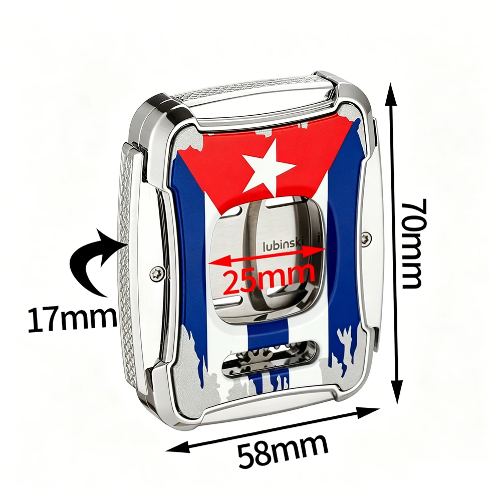 LUBINSKI Cigar Cutter Guillotine Luxury Double Blades Cigar Scissors Cutting Tool Shear Retro Style view 6