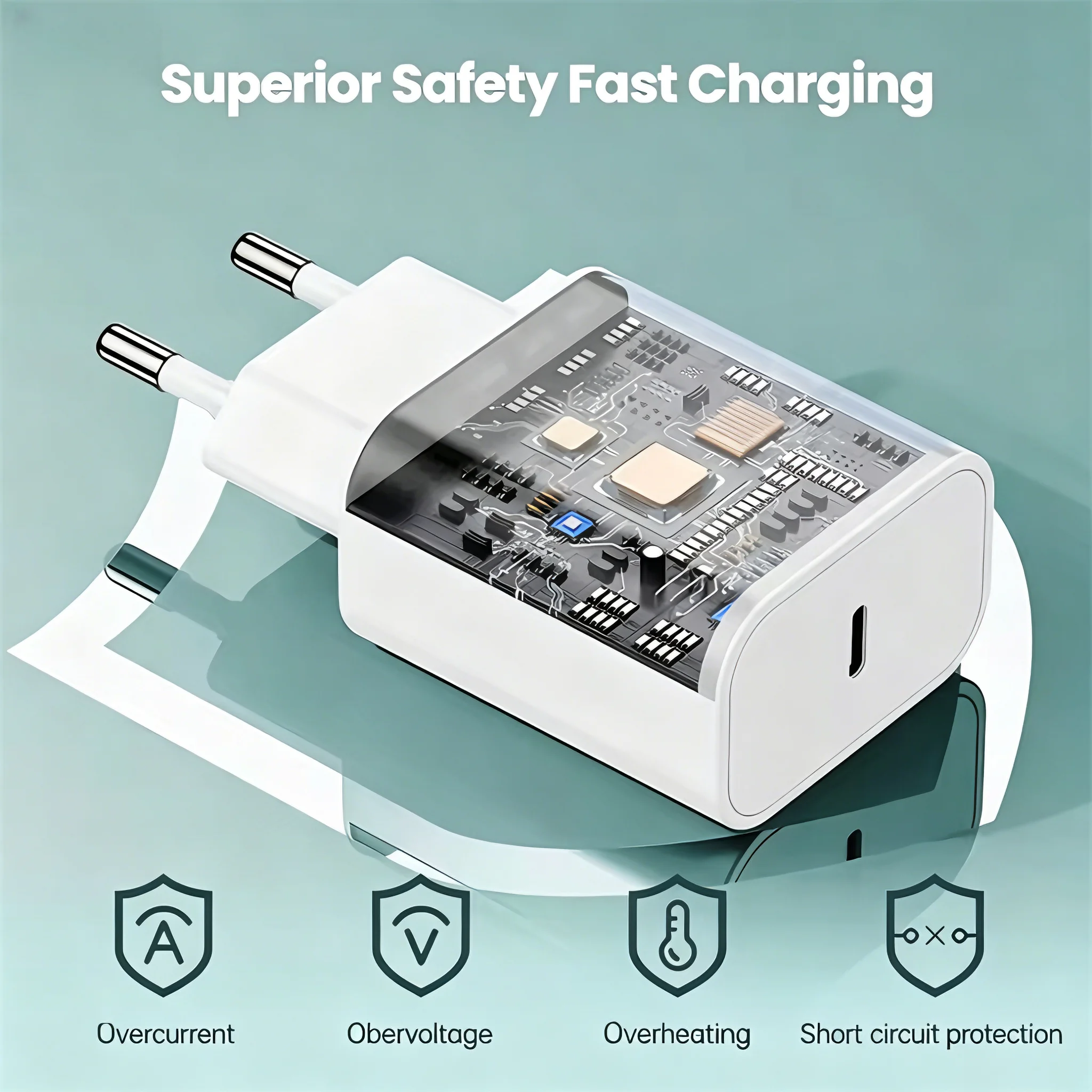 35W EU Plug USB-C PD Fast Charger For iPhone 11 12 13 14 15 16 17 Pro Max X XR XS Max 8 Plus Rapid Charge Phone Charger With Box