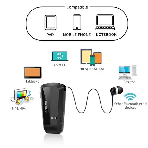 F990 pro Fineblue Bluetooth Earphones Wireless Headset Lotus One Ear Retractable Auricular Handsfree Headphone Lavalier