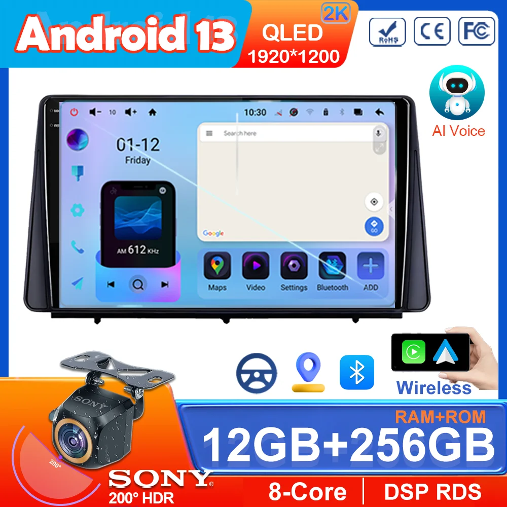 Andriod 13 Carplay For Ford Focus 2019 Wireless Android Auto Bluetooth 4G Rear camera CPU HDR QLED