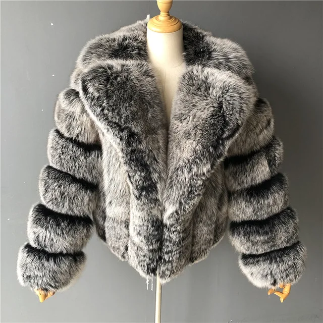 

APIPEE European and American Fur Coats, Imitation Fox Fur Women's Clothing Autumn and Winter Imitation Fur Coats Suit Collars