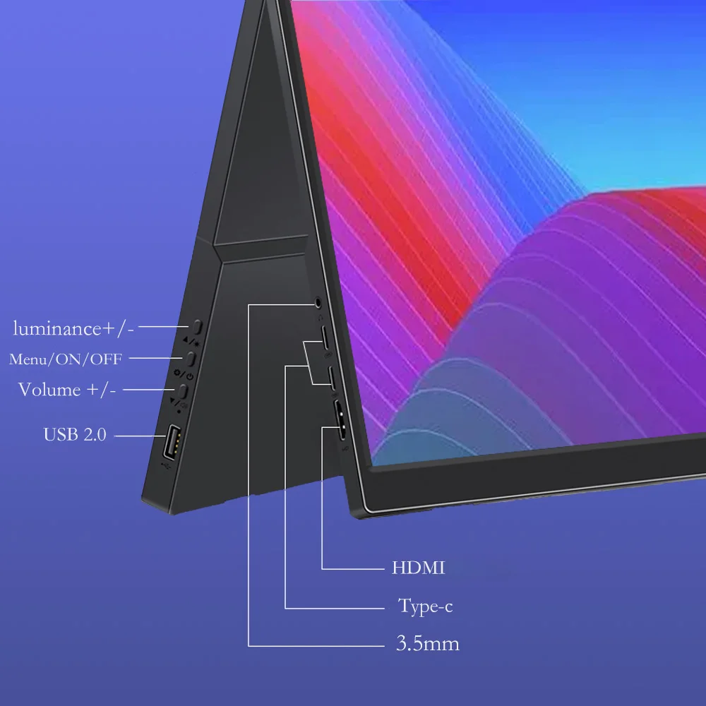 14-calowy przenośny monitor z ekranem dotykowym typu C kompatybilny z HDMI laptop/monitor do gier/gracz komputerowy drugi wyświetlacz dla Pi/PS4/XBOX/Switch