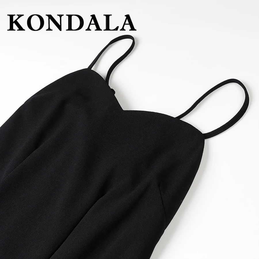 KONDALA Chic Elegante Abito da Sera da Donna Senza Maniche Patchwork Cami Dress Moda 2025 Pavimento-Lunghezza Mujer Compleanno Abiti