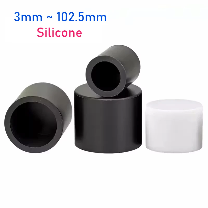 3~102.5mm White/Black Silicone Rubber Round Caps Dust Seal Blanking End Stopper Protection Cover For Pipe Tube Furniture Pads