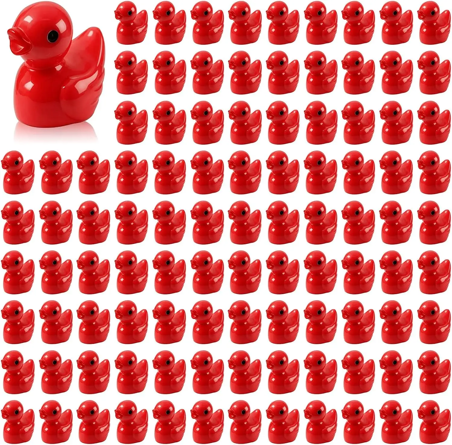 100 Pcs Mini Resin Ducks Tiny Ducks Miniature Duckies Bulk Figures for Garden Micro Landscape Home Prank Game Micro Landscape
