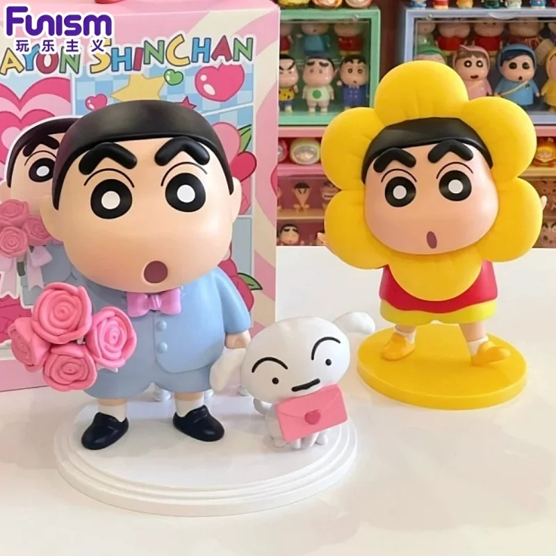 

Funism Crayon Shin-Chan Action Figure Model Doll Brand New Boxed Peripherals Sunflower Desktop Quirky Creative Ornament Toy Gift