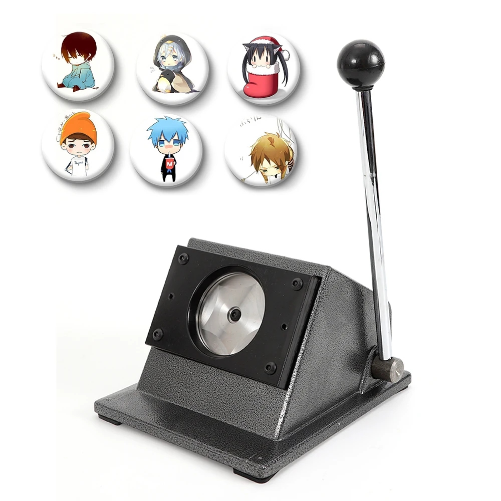 

Graphic Punch Die Cutter, 58mm Button Round Punch Cutting Tool Heavy-Duty Metal Badge Cutting Machine Stamp Card Button Maker fo