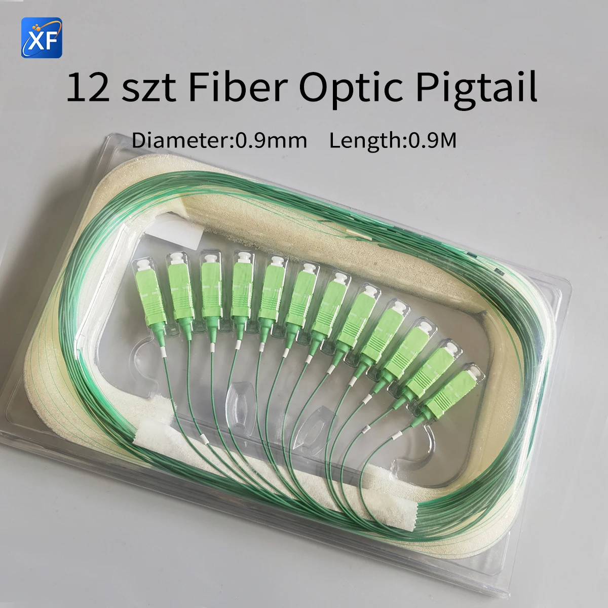 12-Core Bundle Pigtail Fiber Optical  SC-APC 0.9MM Single Mode 0.9M Fiber Optic Internet Cable Extension Cable