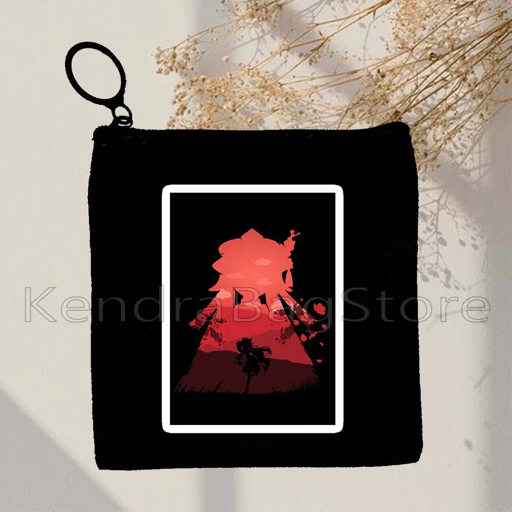 Genshin Impact Gifts Hu Tao Keqing Xiao Jean Lisa Yae Miko Raiden Shogun Amber Fischl Eula Coin Purse Key Case Bag Wallet Pouch