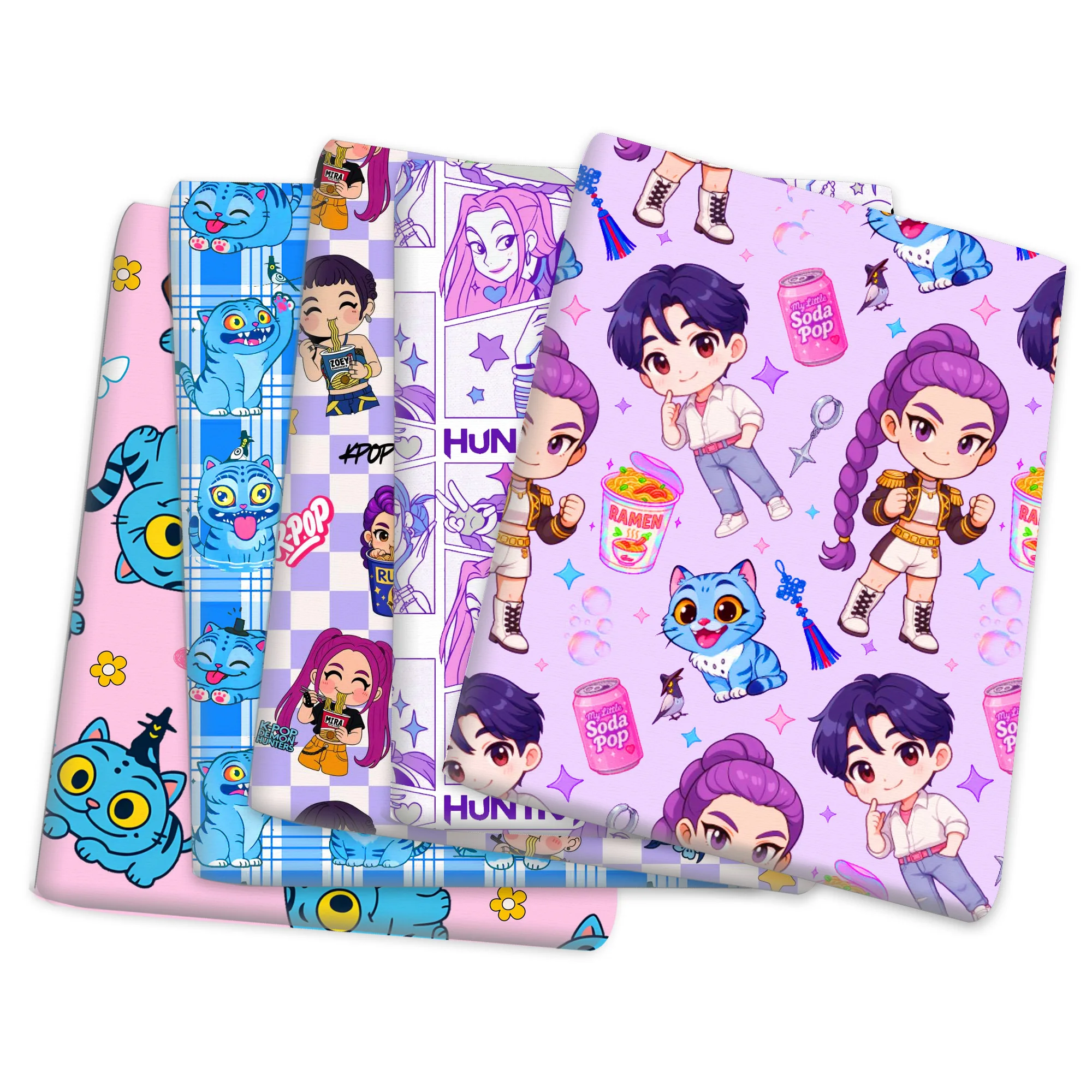 

50*145cm Kpop Cartoon Printed Polyester Cotton Fabric for Tissue Sewing Quilting Fabrics Needlework Material DIY Handmade