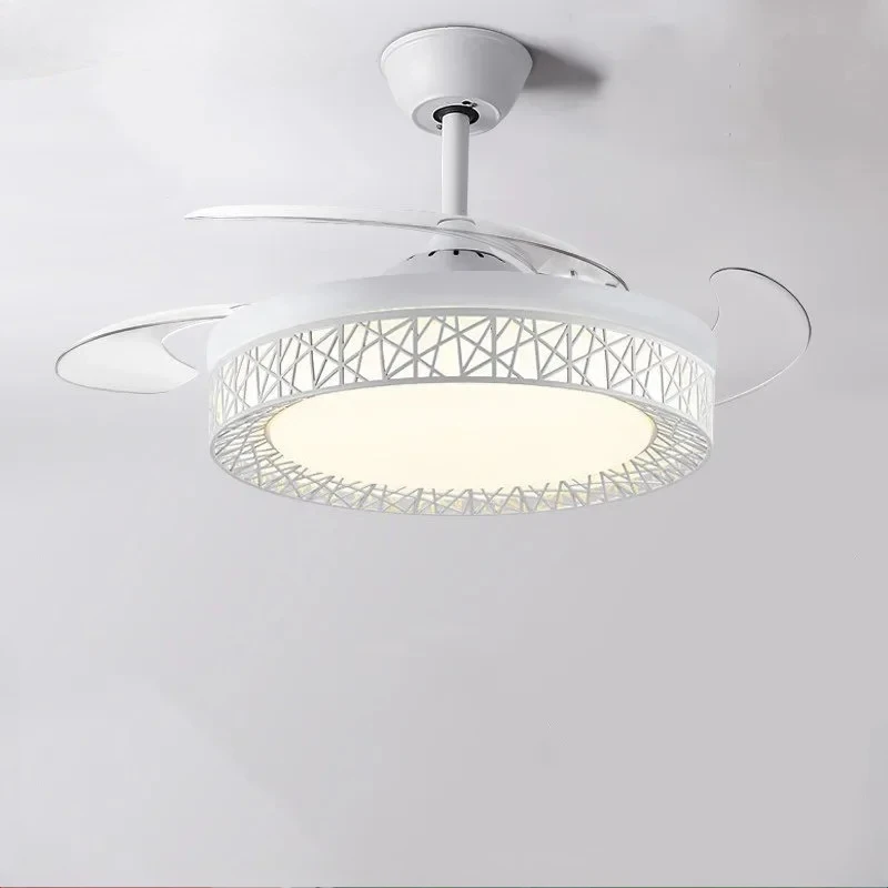 Modern LED Ceiling Fans Lights Home Decoration Strong Wind with Focus Lamps Kitchen Living Dining Room Mute Invisible Fan Blade