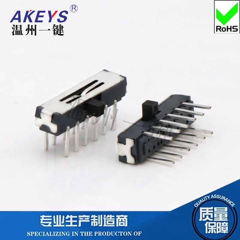 100Pcs MSK-42D01 Mini Slide Switch 4P2T Dip Side Slide 12 Pin 2 Position Mini Toggle Switches MSK-09