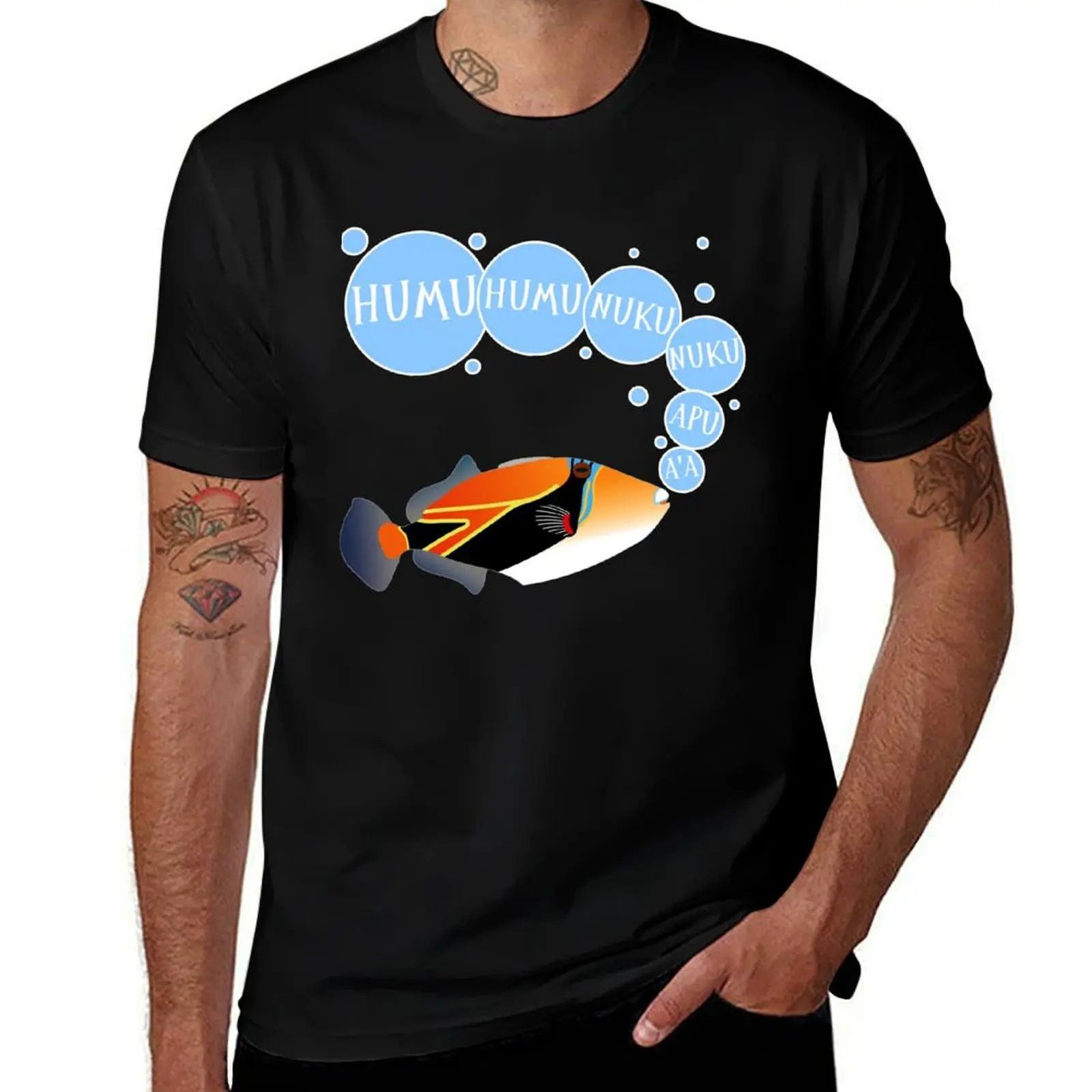 

Humuhumunukunukuapua'a Funny Cute Design Hawaii State Fish T-Shirt Soft Touch Basic Cotton T-Shirt